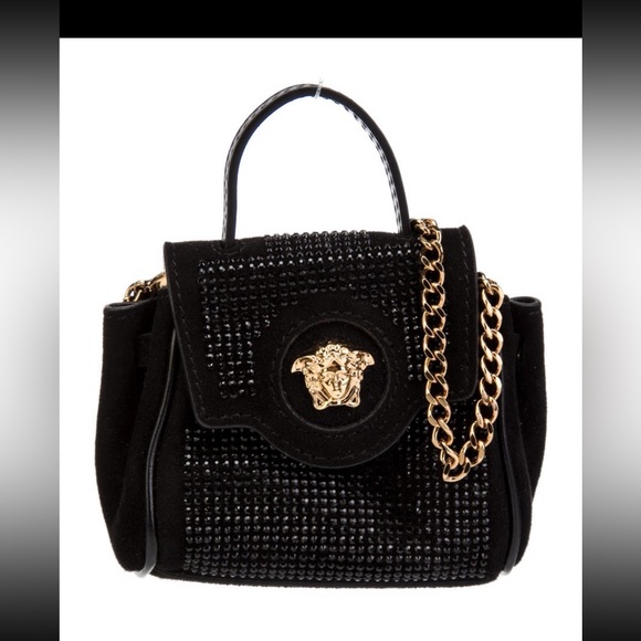 Versace Suede crystal embellished mini bag NEW ( AUTHENTIC) - Picture 9 of 16